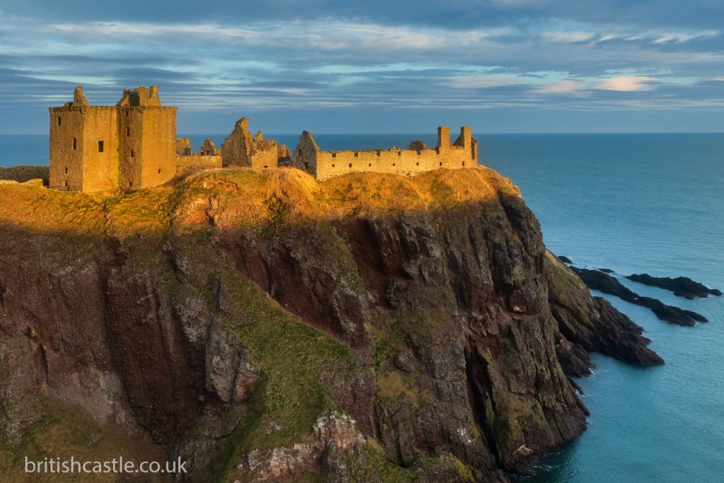 Dunnotar castle at sunset