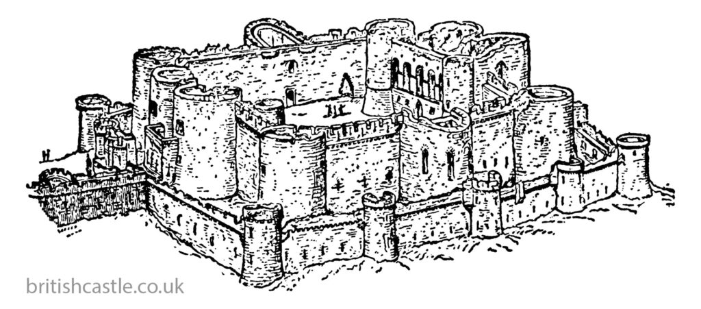 Sketch drawing of Beaumaris Castle