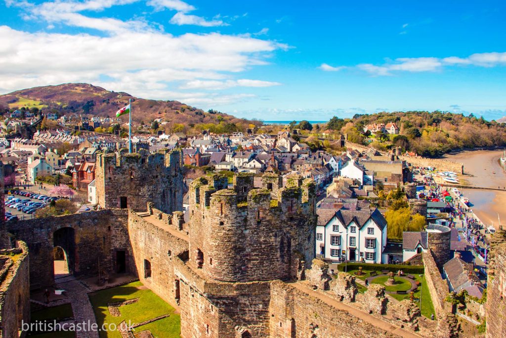 Conwy castle and the town beyond