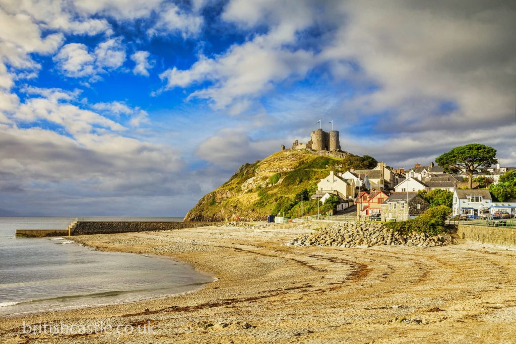 Criccieth castle and neighbouring beach
